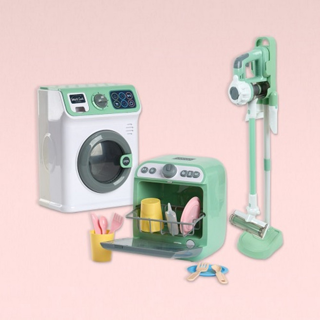 장난감식기세척기+장난감세탁기+장난감청소기 3종-1셋