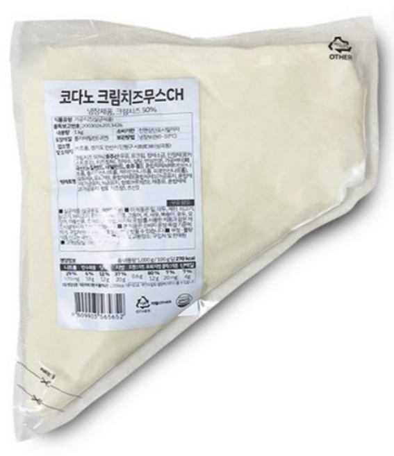 코다노 크림치즈 무스 1kg 냉장, 1개