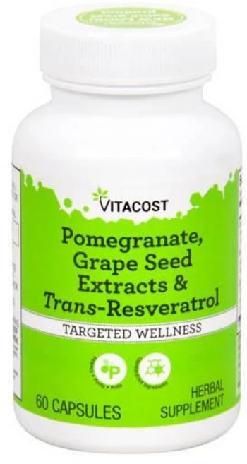 비타코스트 석류 포도씨 추출물 & 트랜스-레스베라트롤 캡슐 60정, 1개 - 쿠팡