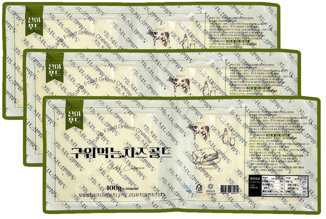 [산아푸드] 덴마크산 모짜렐라 구워먹는 치즈 400g 대용량 에어프라이어용, 3개