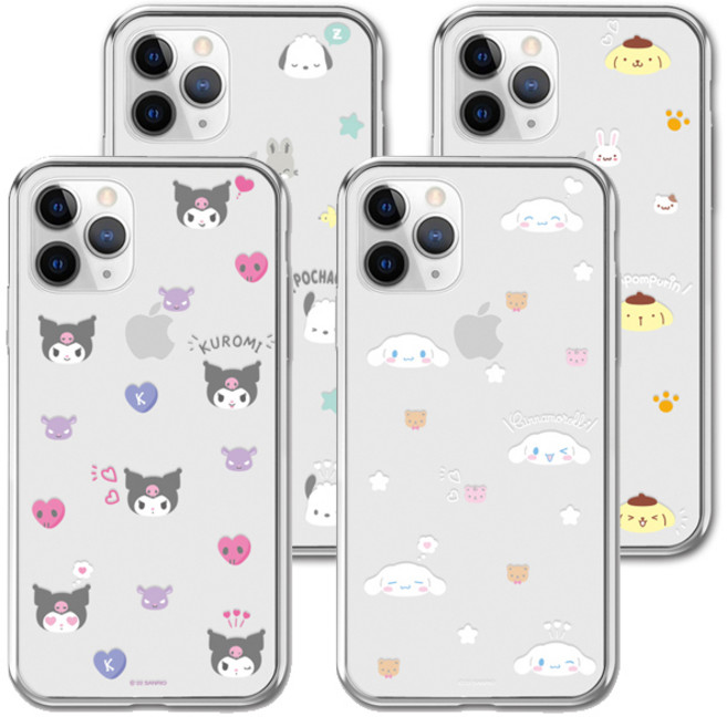 TR Sanrio캐릭터즈 큐티패턴 투명젤리 핸드폰 케이스 LG V50 V40 V30 벨벳 G8 G7 G6 Q51 Q6 Q7 Q8 X4 X2 X6 2019 X5 Q92 Q31