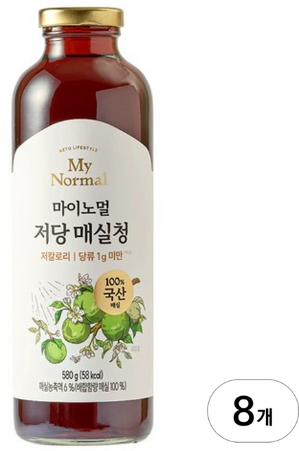 마이노멀 100% 국산 매실 저당 매실청, 58g, 8개
