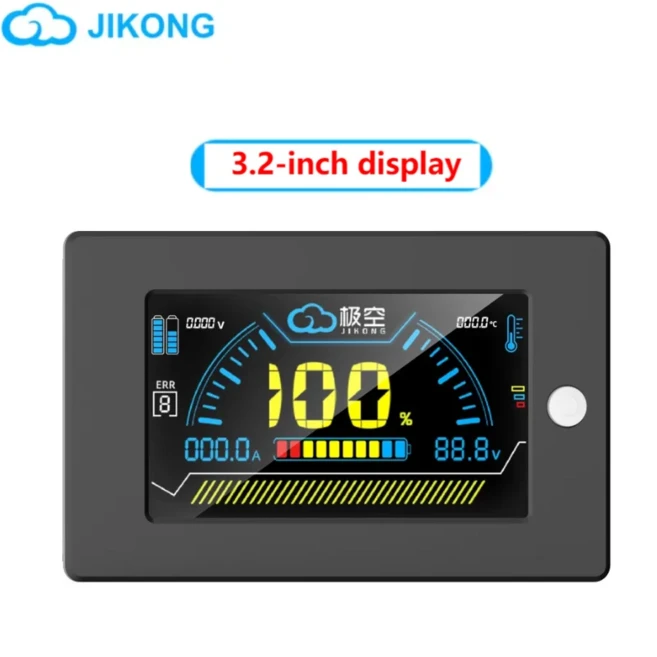 Jk 스마트 bms 8s-16s lifepo4 리튬 이온 배터리 24V 100A 가정용 에너지 BMS JIKONG 인버터 액티브 밸런서, 07 3.2 Inches LCD, 01 CN, 07 3.2 Inches LCD