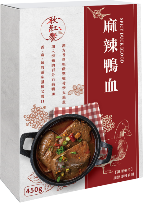 秋紅饗 麻辣鴨血調理包, 1個, 450g