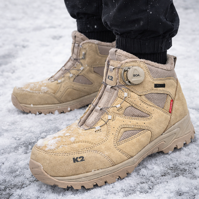 K2세이프티 K2-67BE 방한 겨울 안전화 다이얼 퍼안감 보온 현장 작업화, 1개, BEIGE