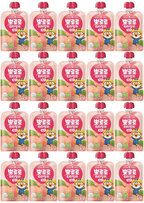 팔도 뽀로로 워터젤리 복숭아, 120ml, 20개