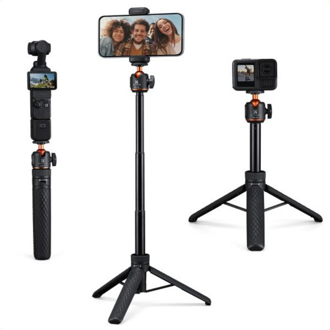 KF 컨셉 25.6인치 미니 셀카봉 삼각대 스탠드 5단계 360° 볼 헤드 포켓 삼각대 차가운 신발 DJI 오스모 포켓 3 액션 5 프로 고프로 히어로13 스마트폰과 호환되는, KF 컨셉 25.6인치 미니 셀카봉 삼각대 스탠드 5단