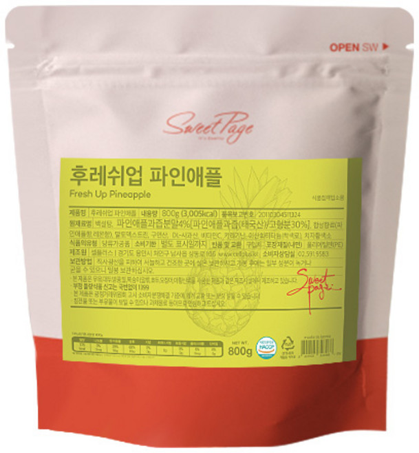 스위트페이지 후레쉬업 파인애플 파우더 800g, 1개, 1개입
