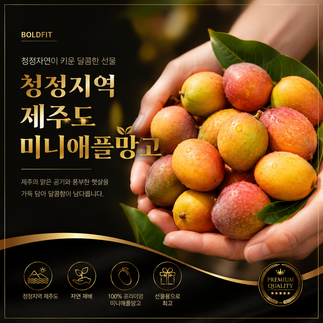 제주 미니 애플망고 / 벌크 /16Brix 이상, 1박스, 1kg 벌크10-24과내외