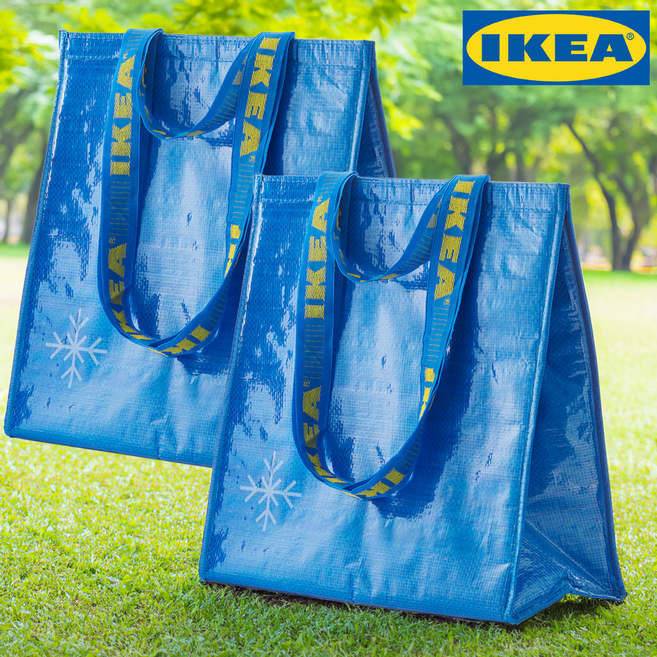 이케아 사각 정품 보냉백 FRAKT 2개입, 블루, 1세트