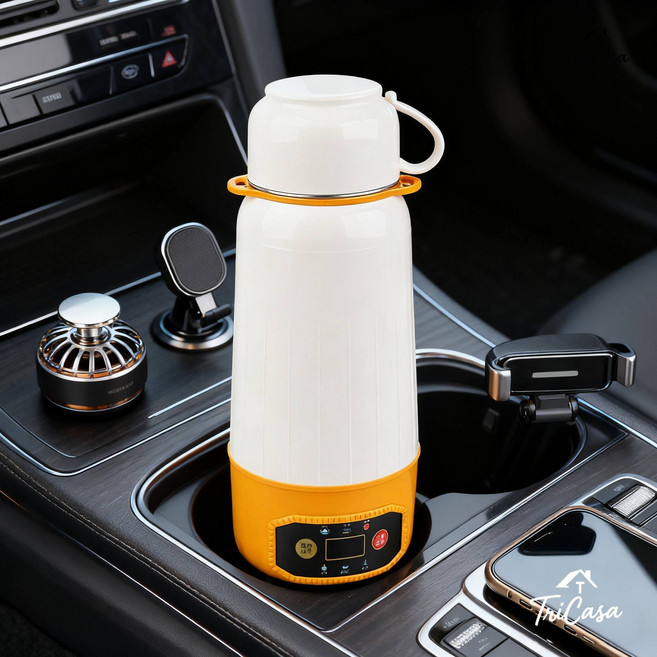 차량용 전기포트 텀블러 주전자 12V 24V LED디스플레이 온도조절 가능, 모델1, 12V/24V겸용