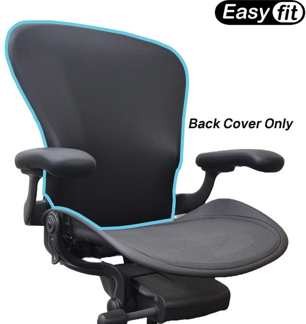 [방수] 허먼밀러 의자 호환 커버 사무실 책상 의자 시트 등받이 리폼 뉴 에어론용, 등받이커버, 블랙, 1개