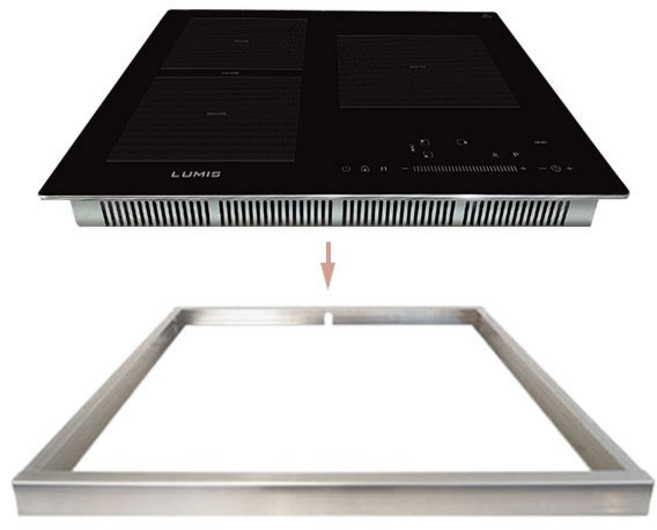 수입 국산 호환 인덕션 프레임 3cm A타입 받침대 띄움장 거치대 판넬 전기레인지 스탠드 외함 하이라이트 케이스 프리스탠딩 루미스 LUMIS 3cm A타입, 프레임 거치대, 3cm 띄움장, 스테인리스, 1개