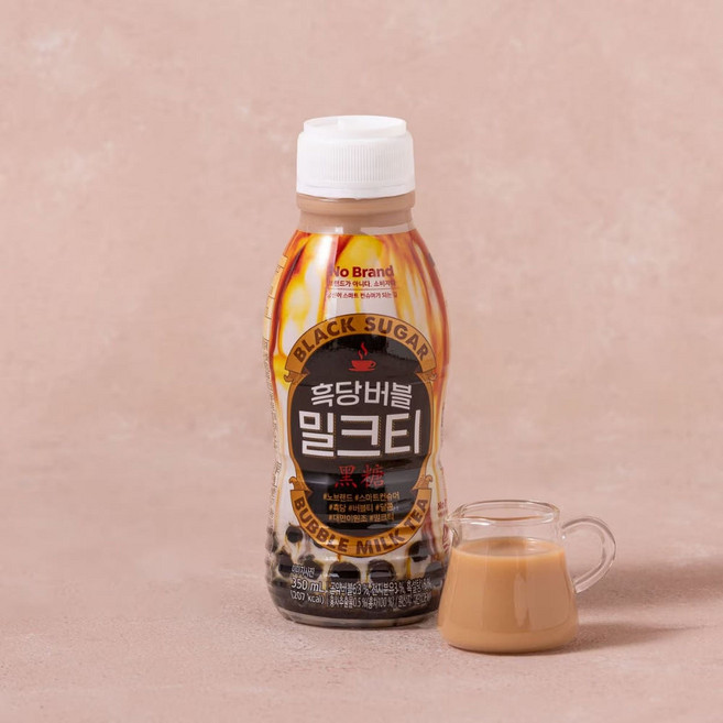 노브랜드 흑당 버블 밀크티, 2개, 350ml