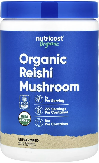 몸관리하세요 겨울입니다 Nutricost 유기농 영지버섯 무맛 227g(8.1oz) 특별관리진행, Nutricost유기농영지버섯무맛227g81oz, 1개 - 쿠팡