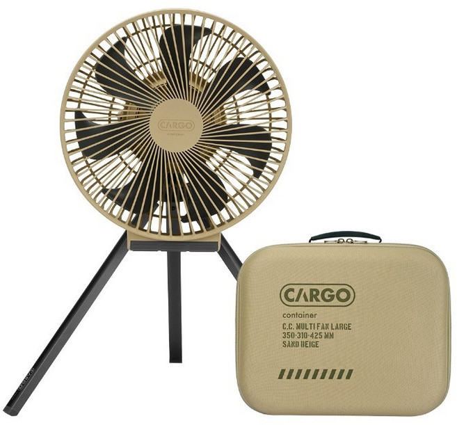 카고컨테이너 휴대용 선풍기 L 캠핑 타프팬 멀티팬 서큘레이터 무선 회전, 베이지
