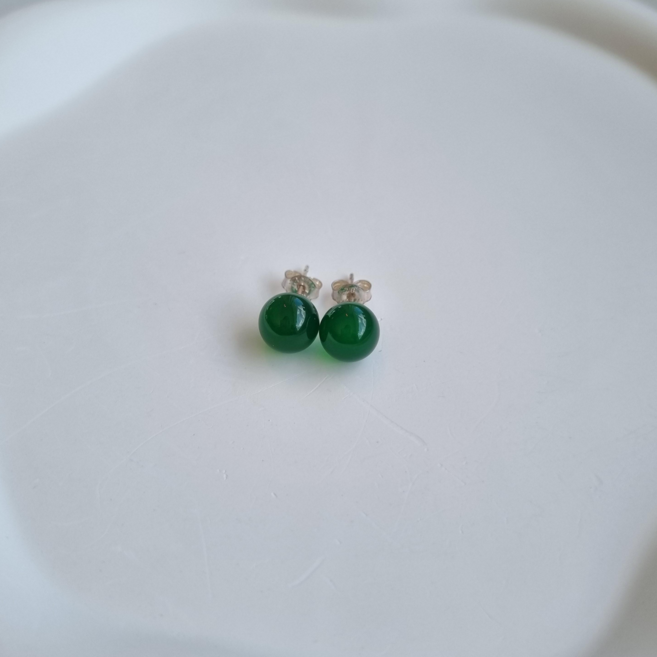 노아라 실버925 원석 자마노 자만옥 오닉스 비취옥 귀걸이