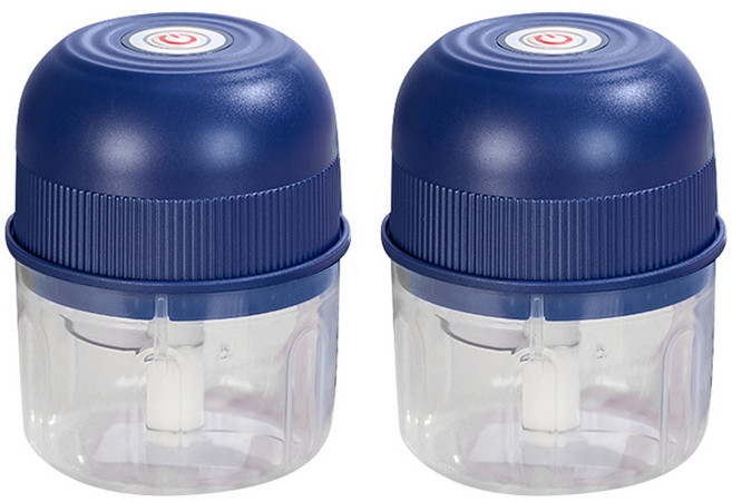 Tiger Pavilion 4엽 전동 마늘 다지기, 2개, 사파이어블루