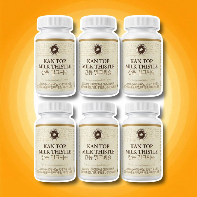 나인멜로 칸톱밀크씨슬 칸톱밀크시슬 트루포뮬러밀크시슬 간톱밀크시슬 트루포뮬러, 60정, 6개