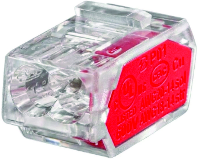 다올ETS 전선 커넥터 푸쉬인컨넥터 꽂음형 2P 빨강색 자이안트록 UL인증, 500개