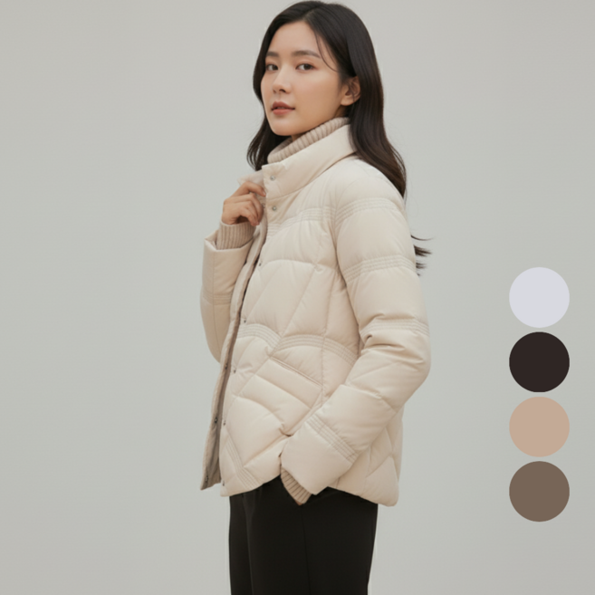 데일렌 여성 오리털 경량 패딩 숏 덕다운 자켓