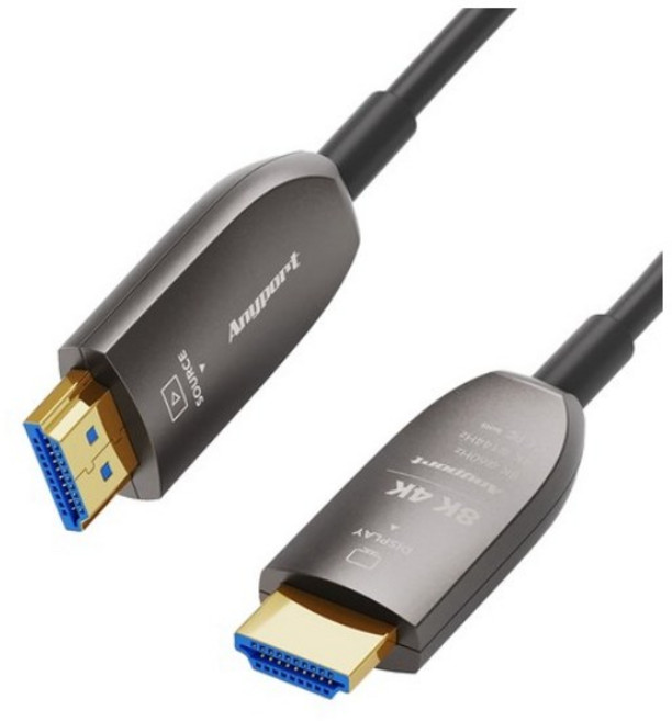 애니포트 HDMI 2.1 8K 60hz 금도금 칩셋 AOC 광섬유케이블, 1개, 30m