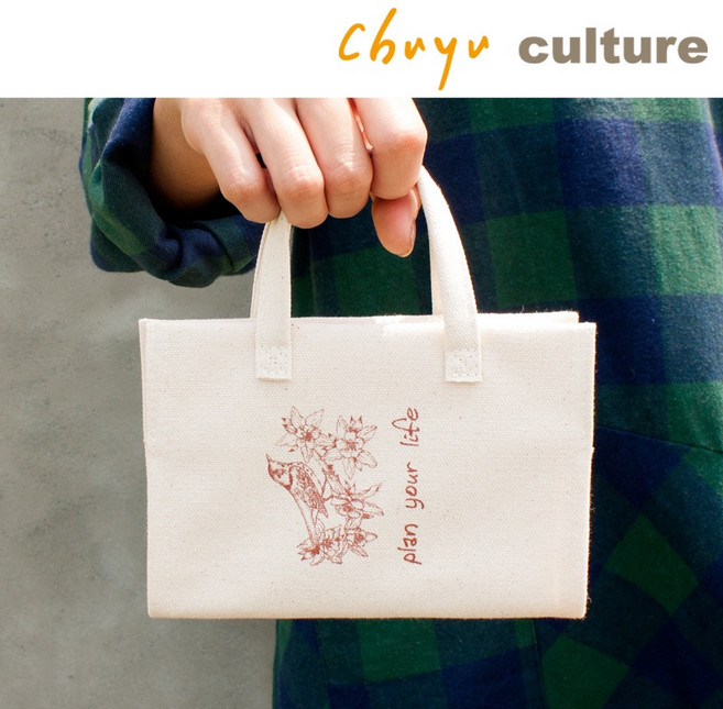 chuyu culture 珠友 A6/50K 多功能手提式麻布書衣 帆布書套 小鳥圖案, 1個, B小鳥
