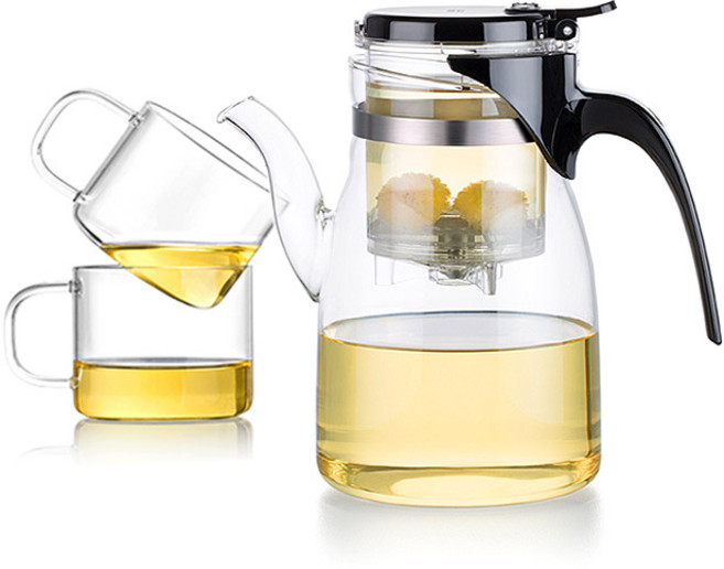사마도요 내열유리 티포트세트 B04, 1세트, 티포트 900ml + 찻잔 150ml x 2p, 단품