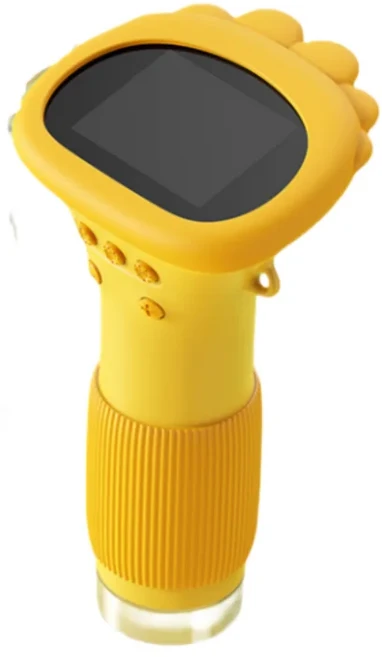 어린이를위한 현미경 포켓 휴대용 2 인치 IPS 스크린 1000X 휴대용 디지털 현미경 8 개의 조정 가능한 LED, 05 Yellow With  Card, 01 1000x, 1개