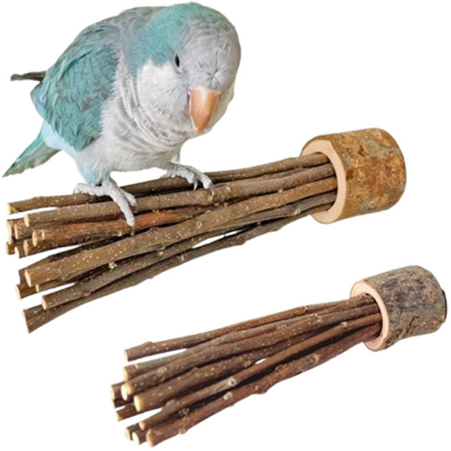 파르고 천연사과 나무 부리 발톱갈이 횟대1+1, 2개, 단색