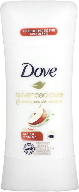Dove 어드밴스드 케어 고 프레쉬 땀 억제 데오도란트 애플 & 화이트 티 2.6oz(74g), Dove어드밴스드케어고프레쉬땀억제데오도란트애플화이트티2, 74g, 1개 - 쿠팡
