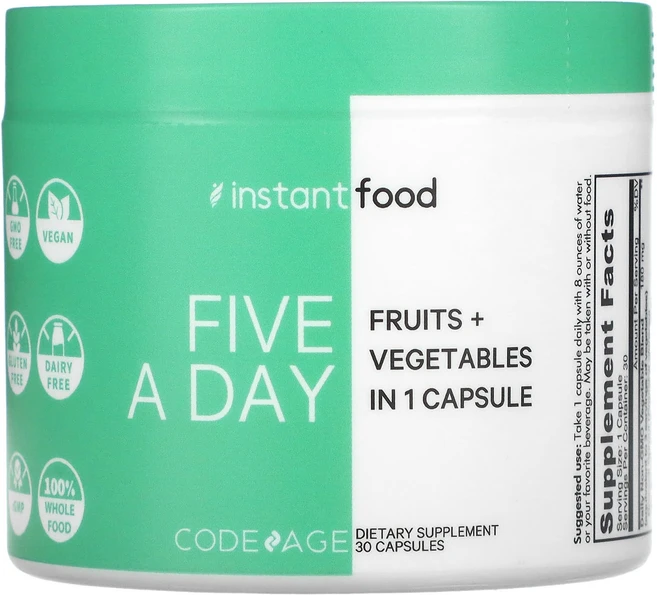 Codeage Fruits Vegetables 코드에이지 야채 180mg 과일 혼합 140mg 30정, 1개, 1정 - 쿠팡