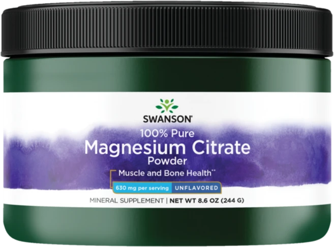 스완슨 퓨어 마그네슘 시트레이트 파우더 630mg 언플레이버드, 244g, 1개 - 쿠팡