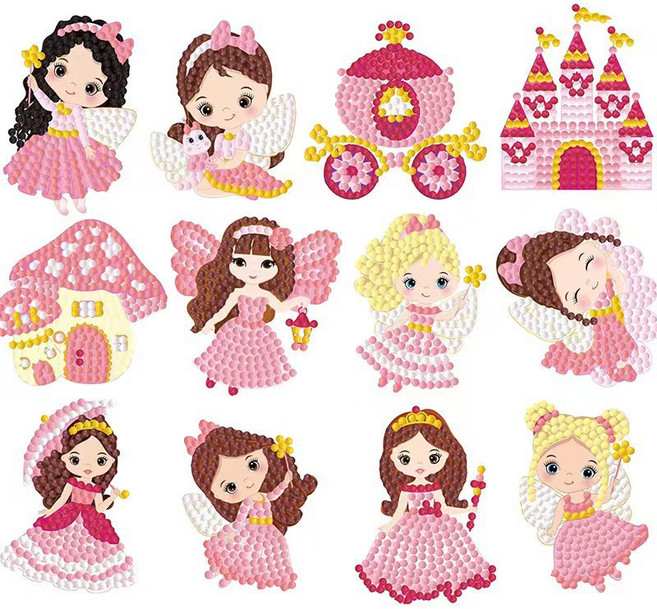 닉스토이 캐릭터 보석 십자수 스티커 만들기 DIY 세트, 1세트