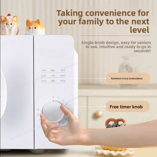 노인과 어린이를 위한 전자레인지 18L 회전판 가열 가정용 다기능 즉석식품 적합, 01 white