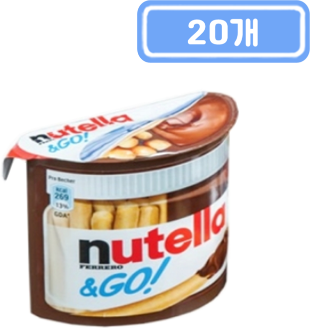 누텔라 앤 고 막대과자, 52g, 20개