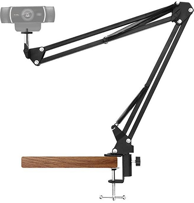Boseen 웹캠 스탠드 데스크 마운트 - 서스펜션 붐 시저 암 홀더 책상 클램프 포함 로지텍 C920 C922x C920S C930e C930 C615 Brio 4K 및