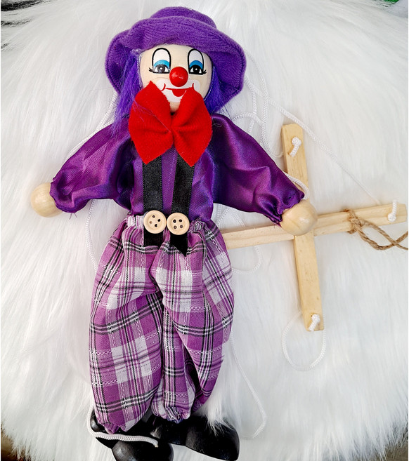 퍼플 삐에로 광대 마리오네트 피노키오 인형극 어린이 선물 유치원 어린이집 카페 인테리어소품 아이방 꾸미기