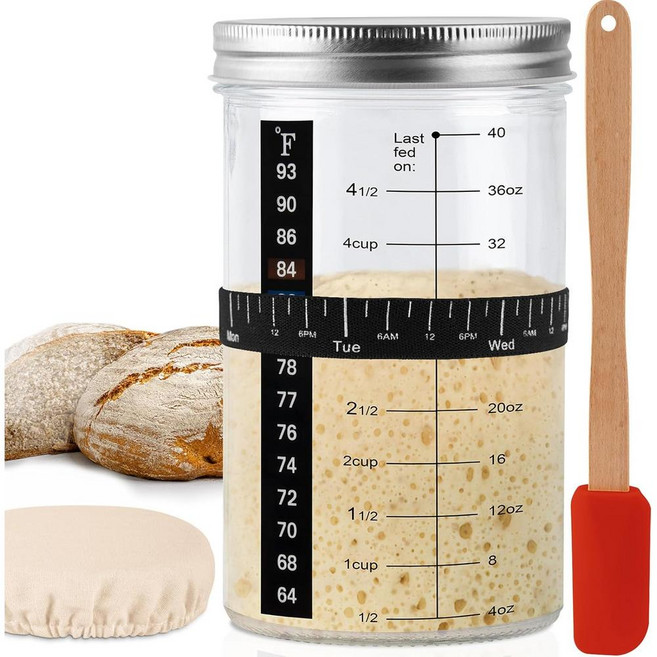 Tyniaide 사워도우 스타터 키트 (추가 온도계 스트립 포함), 1개, 1.13kg