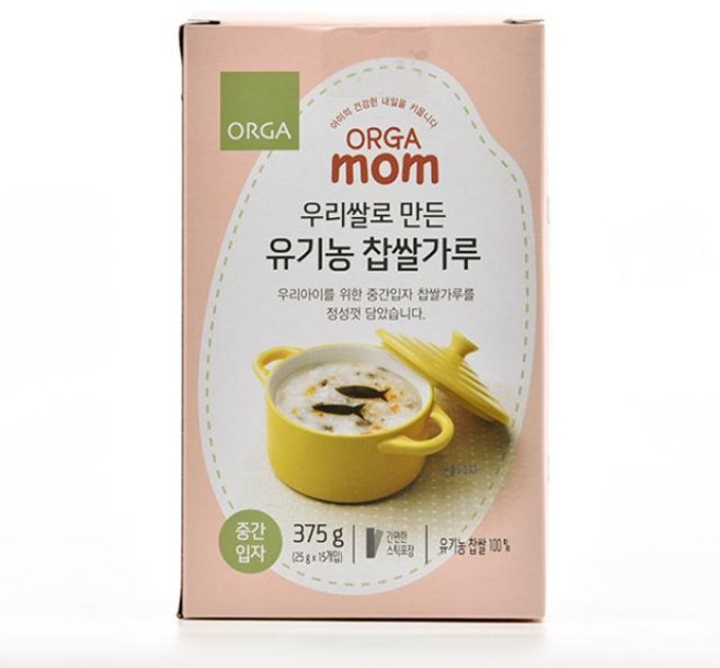 올가 우리쌀로 만든 유기농 찹쌀가루 중간입자, 375g, 1개