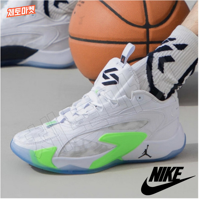 [국내매장판] 나이키 농구화 조던 루카 2 PF 남성 데일리 스니커즈 로우 미드 하이 코트화 배드민턴화 탁구화 스쿼시화 조깅화 워킹화 운동화 신발 슈즈 화이트 스트라이크 그린