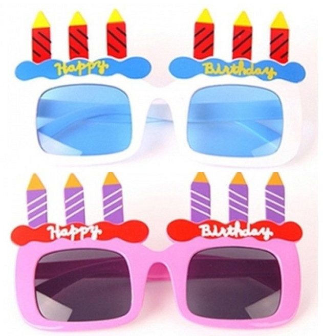 촛불 생일안경 선글라스 생일파티 소품, 화이트