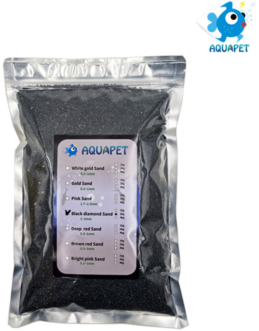 아쿠아펫 Black diamond Sand(1~2mm) 어항 조경 화분 테라리움 용 바닥재 (1kg/2kg/4kg), 1개