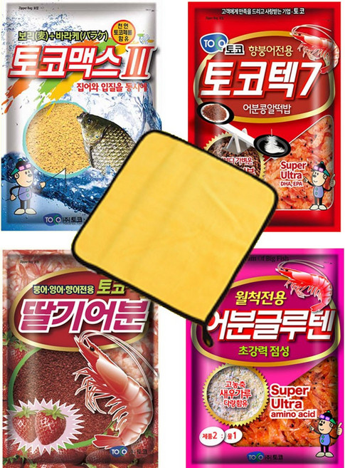 싹쓰리텐2 토코텍7 딸기어분 토코맥스3 어분글루텐 세트 [낚시수건증정], 1.52kg, 1세트, 싹쓰리수건세포함