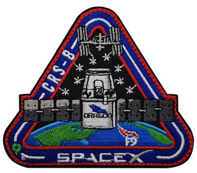 루프스테이션 1 pcs 3d crs 우주 정거장 시리즈 후크 및 루프 패치 수 놓은 완장 수 놓은 패치 nasa spacex crs 8x8cm, v01108-8, 1개