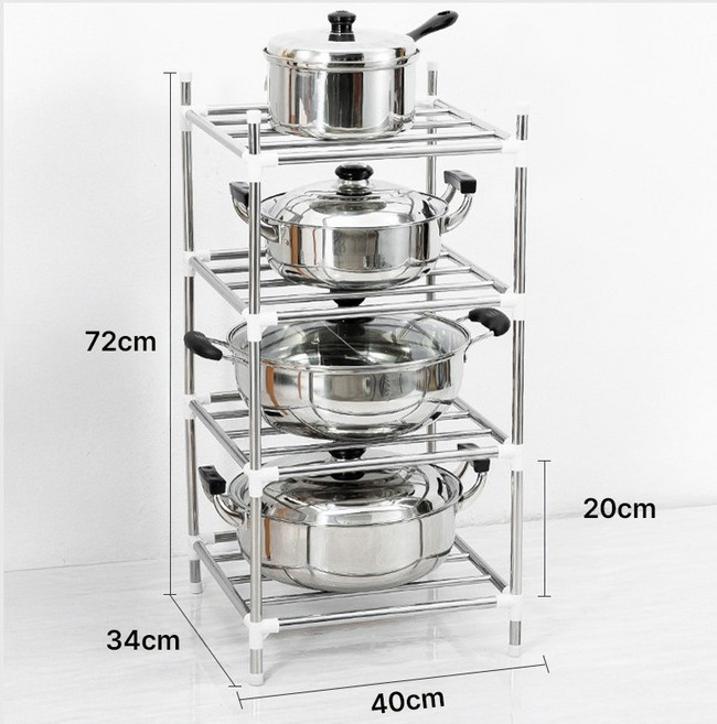 가려거든 냄비 후라이팬 거치대 다용도 주방 스텐선반, 1개, 스텐리스