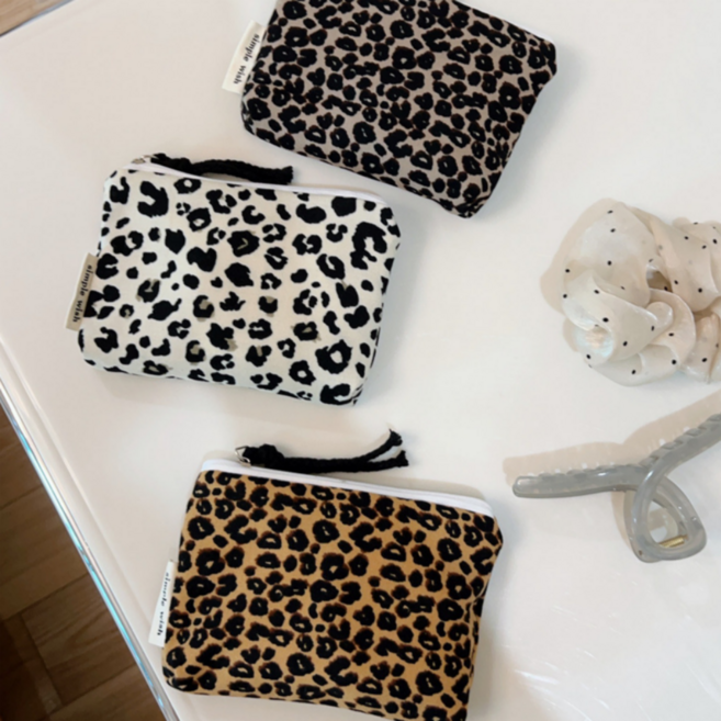 호피 레오파트 휴대용 이너백 미니 파우치