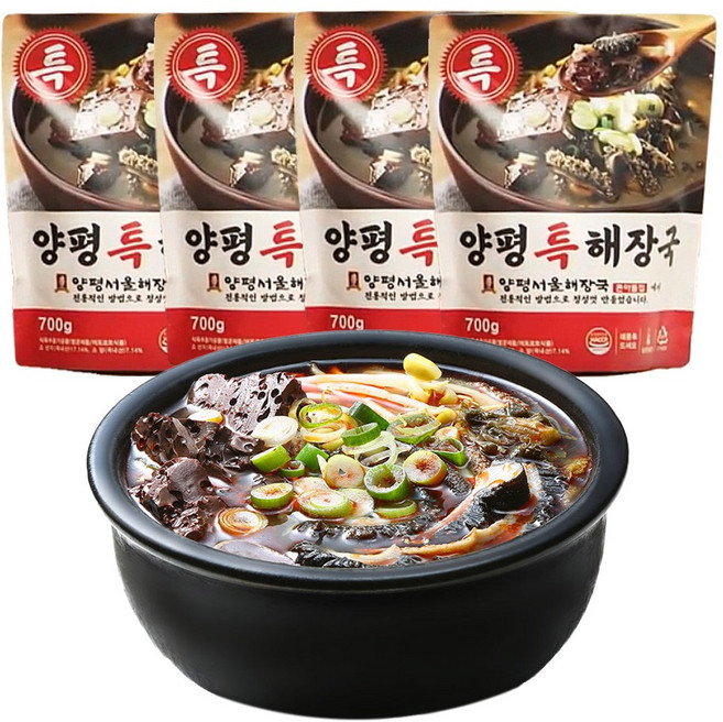 [TenTenPlus] 이용식 양평특해장국 양평서울해장국 큰아들집 (고추향미유 증정) 선지 양 내장탕 한우로 푹 끓인 45년 전통의 대를 이은 전통의 비법 그대로, 1세트, 2.8kg