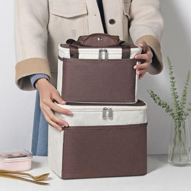 [보냉굿] 로미크 보냉 도시락가방 이유식 골프, 헤이즐넛크림, 1개