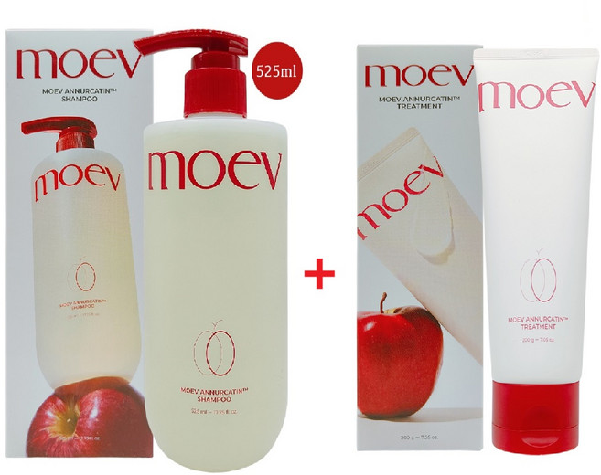 모에브 아누카틴 샴푸 사과향 525ml + 아누카틴 트리트먼트 200g 세트, 1개